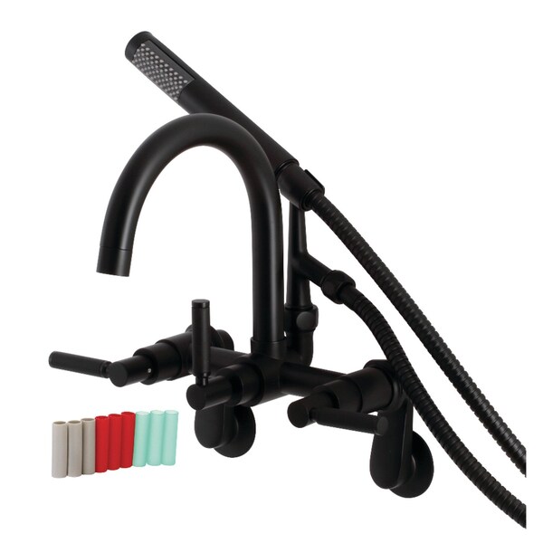 Aqua Vintage AE8150DKL 7-Inch Adjustable Wall Mount Clawfoot Tub Faucet, Matte Black AE8150DKL - main